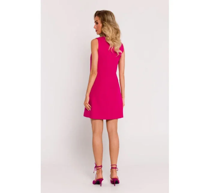 M778 Šaty bez rukávov s prieramkami - fuchsiová M778 Šaty bez rukávov s prieramkami - fuchsiová