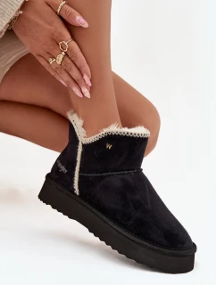 Dámske snežnice Wrangler na platforme - čierne