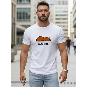 Tshirt męski z nadrukiem biały model 22161378 - FashionStreet