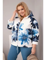 Dámske Plus veľkosť jarná bunda s kvetinovým vzorom Garnet