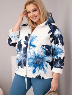 Dámske Plus veľkosť jarná bunda s kvetinovým vzorom Garnet