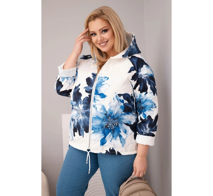 Dámske Plus veľkosť jarná bunda s kvetinovým vzorom Garnet