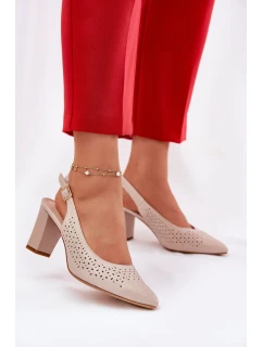 Sandály S  Na Podpatku Béžové model 21692891 - SERGIO LEONE