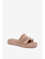 Dámské pantofle s řasením Béžové Gelmira