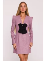 M869 Tvídové šaty s výstrihom do V - marsala M869 Tvídové šaty s výstrihom do V - marsala