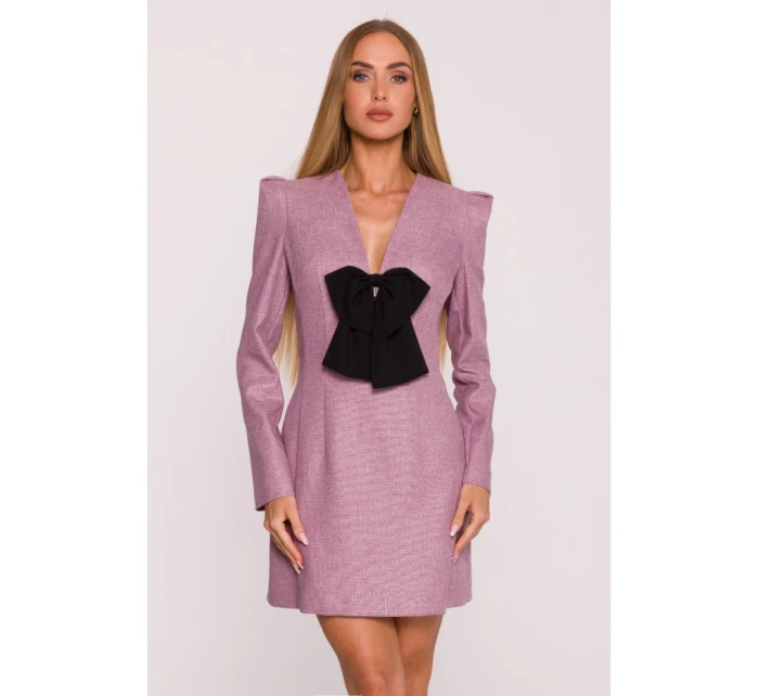 M869 Tvídové šaty s výstrihom do V - marsala M869 Tvídové šaty s výstrihom do V - marsala