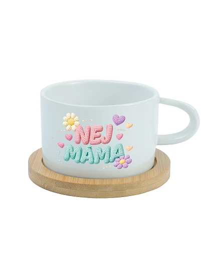 NEJ MÁMA - bílý hrníček makronka 200 ml