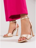 Výborné dámské sandály hnědé na jehlovém podpatku Výborné dámské sandály hnědé na jehlovém podpatku