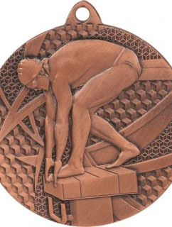 Bronzová medaila - plávanie - oceľová medaila