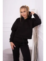 Zateplená souprava s mikinou model 18747965 ve spodní části černé barvy - K-Fashion Zateplená souprava s mikinou model 18747965 ve spodní části černé barvy - K-Fashion