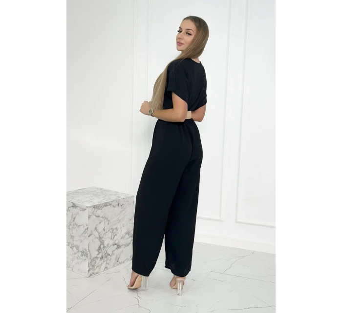 Kombinéza s ozdobným pásom čierna Kombinéza s ozdobným pásom čierna