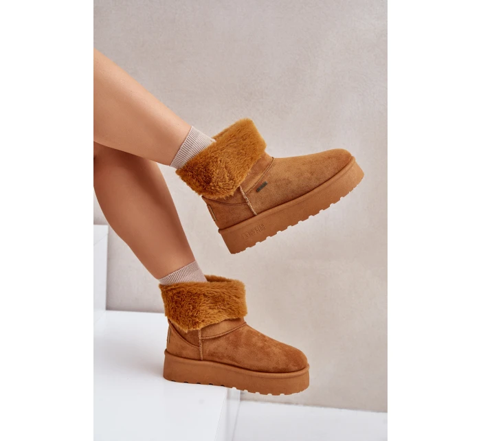 Sněhule na platformě s kožíškem Big Star model 21677558 Camel - Big Star Shoes Sněhule na platformě s kožíškem Big Star model 21677558 Camel - Big Star Shoes