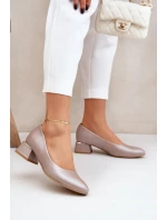 Kožené lodičky Lewski model 21682432 Tmavě béžové - Boto