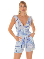 Sexy Summer Jumpsuit with V-Neck & ruched waistband