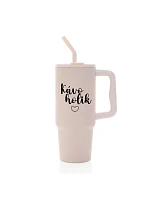 KÁVOHOLIK - ružový cestovný termohrnček 900 ml