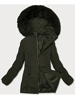 Dámska plus size zimná bunda s kapucňou S'west khaki (B8300-11) Dámska plus size zimná bunda s kapucňou S'west khaki (B8300-11)