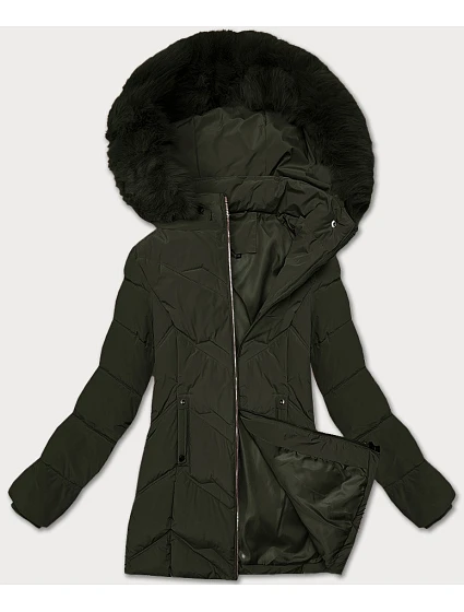 Dámska plus size zimná bunda s kapucňou S'west khaki (B8300-11) Dámska plus size zimná bunda s kapucňou S'west khaki (B8300-11)