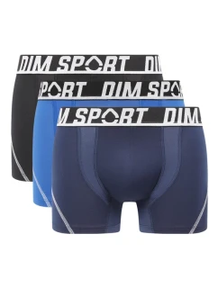 Pánske športové boxerky 3 ks DIM SPORT MICROFIBRE BOXER 3x - DIM SPORT - čierna