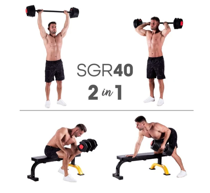 HMS SGR40 PRO SET 2v1 nastaviteľná sada činiek 43,5 kg HMS SGR40 PRO SET 2v1 nastaviteľná sada činiek 43,5 kg