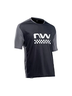 Cyklistický dres NORTHWAVE Edge Jersey Short Sleeve – čierny/tmavozelený