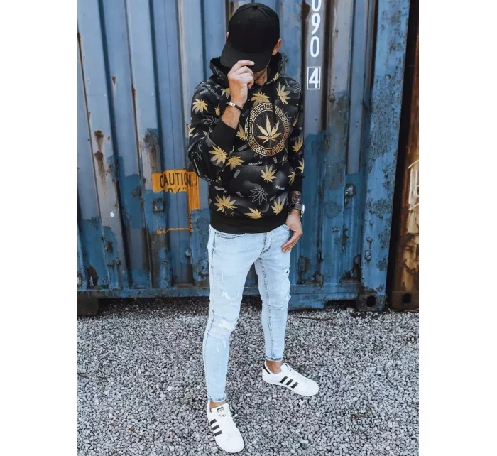 Pánska mikina s potlačou čierna FashionStreet BX5318