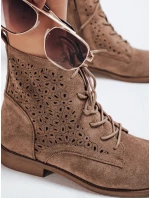 Dámske šnurovacie topánky coffee FashionStreet ZY1151