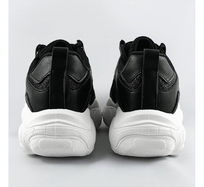 Čierne dámske šnurovacie tenisky "sneakers" (172)