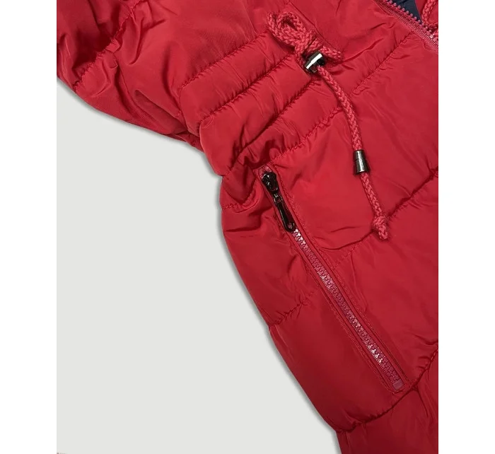 Tmavomodrá a červená obojstranná dámska prechodná bunda J Style (16M9159-215) Tmavomodrá a červená obojstranná dámska prechodná bunda J Style (16M9159-215)