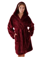 Dámsky župan Lilly extra s kapucňou 3/4 jedna veľkosť 3320 bordová - Vestis