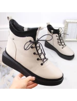 Filippo zateplené kožené topánky na platforme W PAW482 beige Filippo zateplené kožené topánky na platforme W PAW482 beige