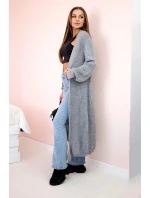 Svetr dlouhý kardigan šedý