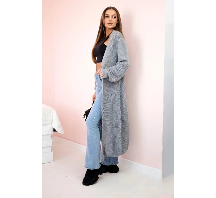 Svetr dlouhý kardigan šedý