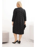 Dámské šaty z model 21725291 Plus Size s výstřihem do V černá - K-Fashion