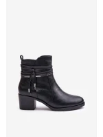 Dámské boty na podpatku z podšívkou černé model 21672432 - Boto