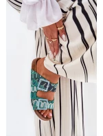 Klapki Damskie Z Klamrami I Brokatem S.Barski RB51-006 Zielone Klapki Damskie Z Klamrami I Brokatem S.Barski RB51-006 Zielone