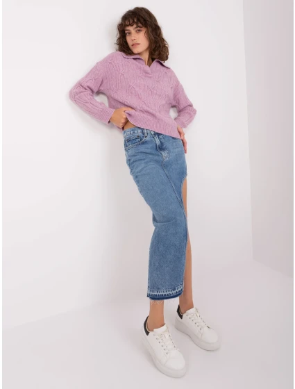 Sweter AT SW jasny fioletowy model 19018547 - FPrice Sweter AT SW jasny fioletowy model 19018547 - FPrice