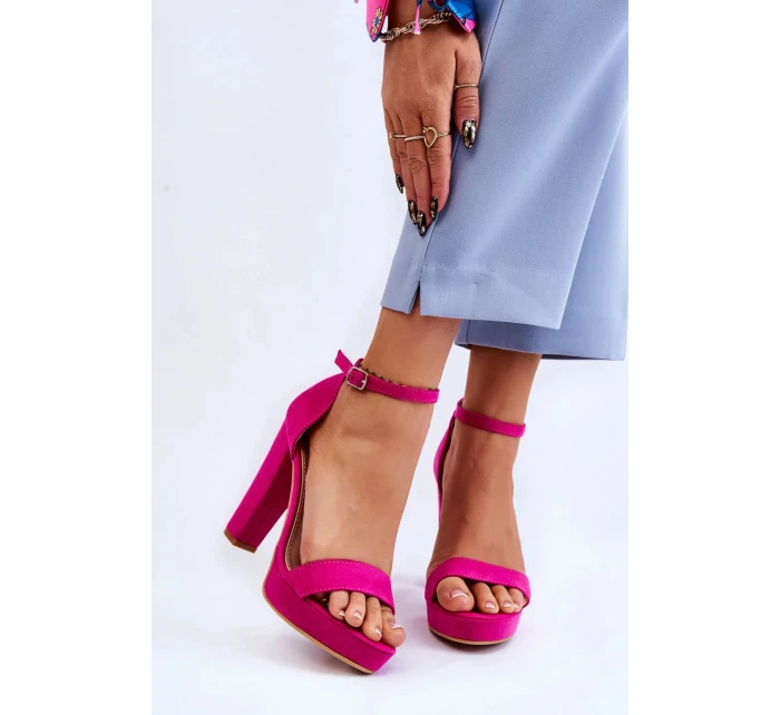 Semišové sandále na podpätku Fuchsia Spectacular Semišové sandále na podpätku Fuchsia Spectacular