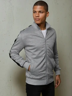 Pánská světle šedá mikina na zip Dstreet model 21967995 - FashionStreet