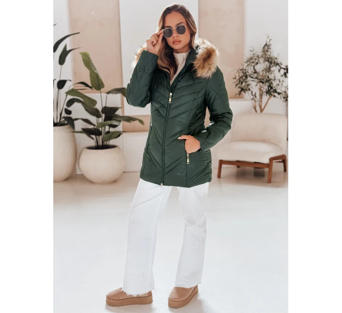 Dámská prošívaná zimní bunda zelená Dstreet model 21971749 - FashionStreet