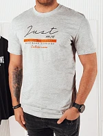Pánske bavlnené tričko s potlačou šedé FashionStreet RX5424