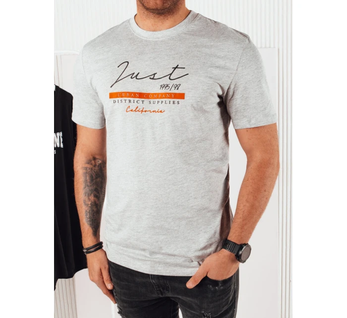 Pánské šedé tričko s potiskem Dstreet model 21973838 - FashionStreet