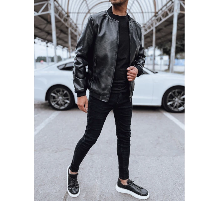 Pánská kožená bunda bomber černá model 21978791 - Dstreet
