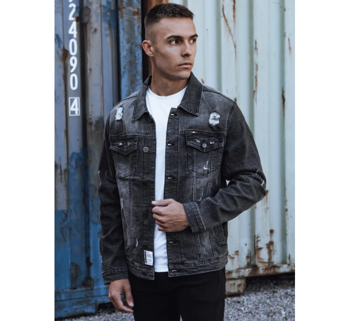Pánská šedá džínová bunda model 21980259 - Dstreet Pánská šedá džínová bunda model 21980259 - Dstreet