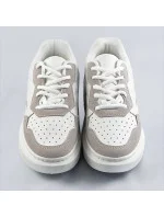 Bielo-béžové dámske šnurovacie športové poltopánky (RC-50) Bielo-béžové dámske šnurovacie športové poltopánky (RC-50)