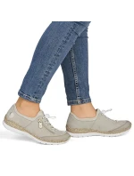 Dámske kožené slip-on topánky béžové Rieker N42F1-60