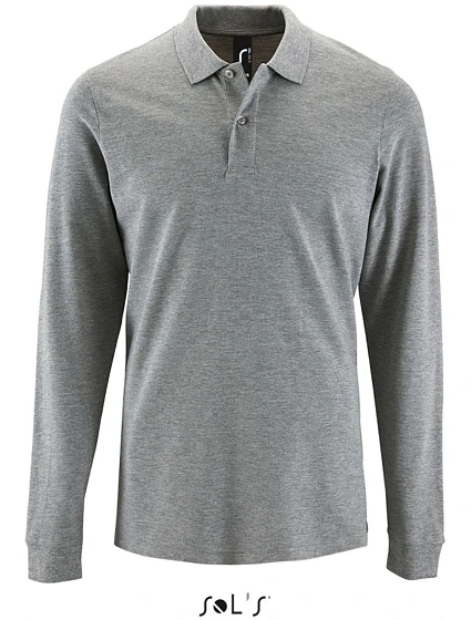 SOL'S Perfect LSL Men Pánske polo s dlhým rukávom z piké 25.2087 šedá melírovaná SOL'S Perfect LSL Men Pánske polo s dlhým rukávom z piké 25.2087 šedá melírovaná