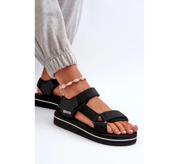 Damskie Sandały Na Platformie Big Star NN274A532 Czarne Damskie Sandały Na Platformie Big Star NN274A532 Czarne