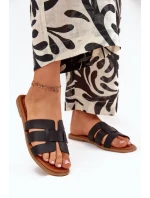 Klapki Damskie Na Płaskim Obcasie Czarne Mirona Klapki Damskie Na Płaskim Obcasie Czarne Mirona