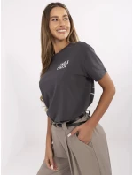 T shirt model 21153801 grafitowy - FPrice T shirt model 21153801 grafitowy - FPrice