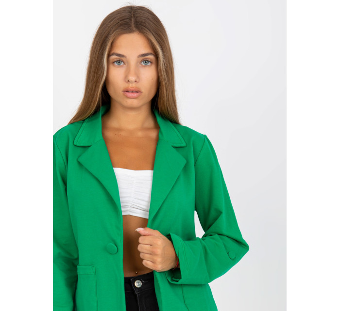Zelená tepláková bunda so zapínaním RUE PARIS